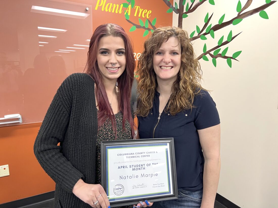 Marple named CCCTC April Student of the Month News, Sports, Jobs